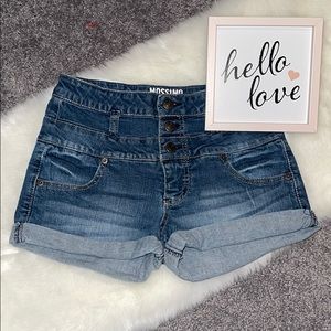 Mossimo Supply High Wasted Button & Zip Fly Blue Denim Shorts 5(26W)